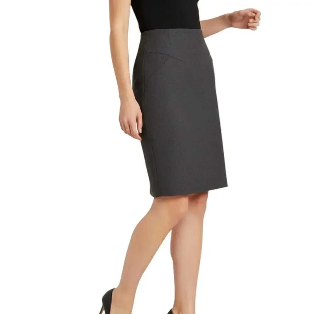 Chanel Vintage Gray Knee-Length Skirt, Small